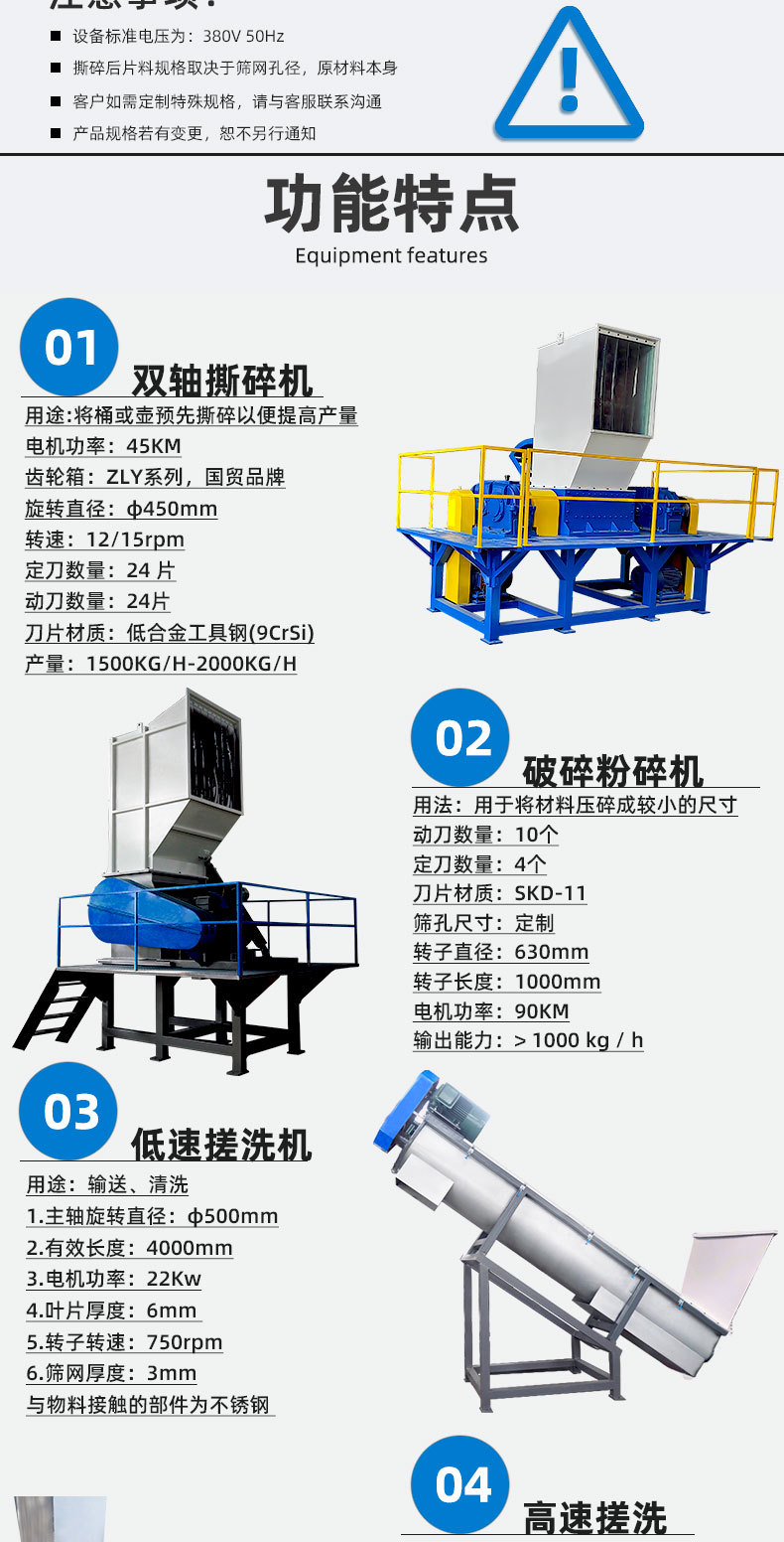 塑料回收破碎清洗/颗粒/造粒机生产线